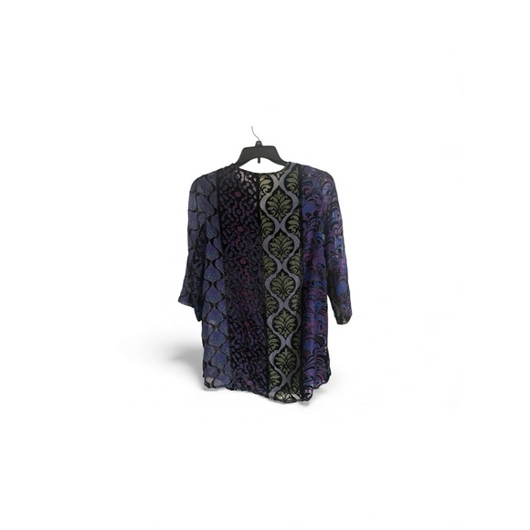 Soft Surroundings Top Womens Vistosa Tunic Beaded Boho Velvet Burnout Multi S - Picture 7 of 12